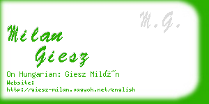 milan giesz business card